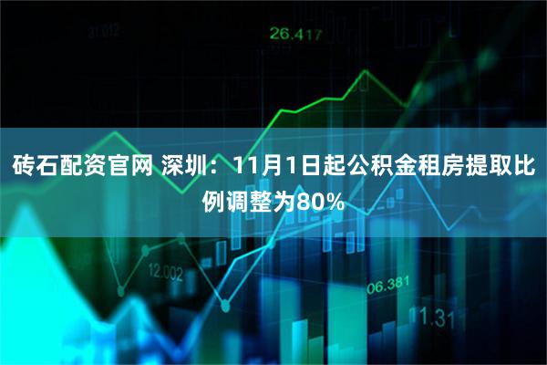 砖石配资官网 深圳：11月1日起公积金租房提取比例调整为80%