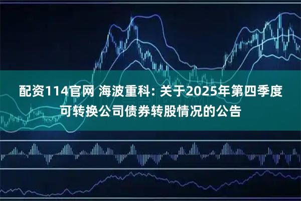 配资114官网 海波重科: 关于2025年第四季度可转换公司债券转股情况的公告
